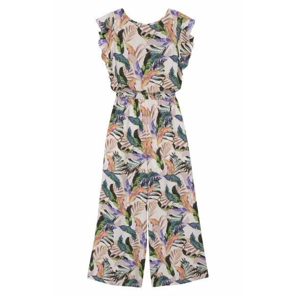 Sanctuary Jumpsuit Womens Tropical Wide‎ Leg Tie Back Short Sleeve sz Large NEW - Picture 10 of 13